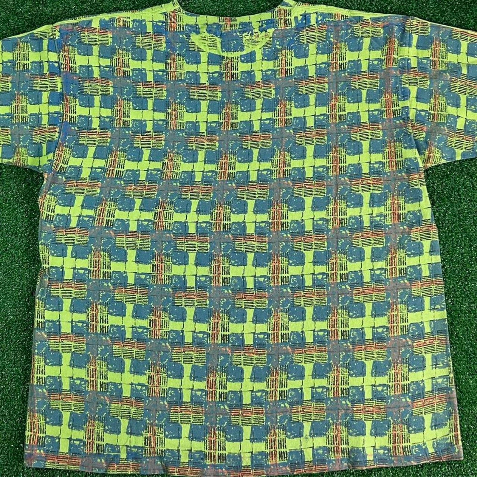 Rare Vintage 90s Ocean Pacific Surfwear Abstract All Over Print Graphic Tshirt