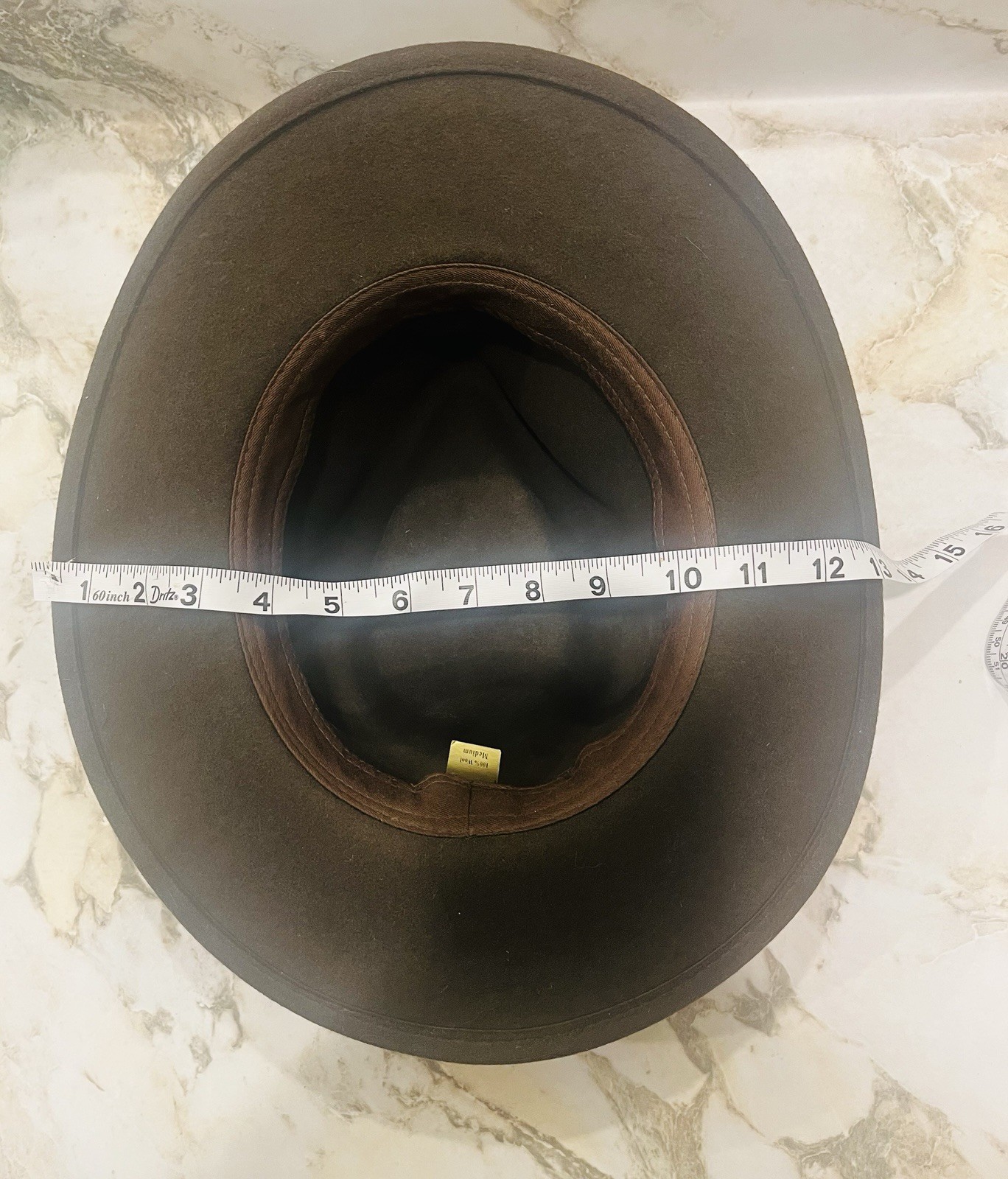 Vintage Brown 100% Wool Fedora Hat Wide Brim Medium Unbranded Classic