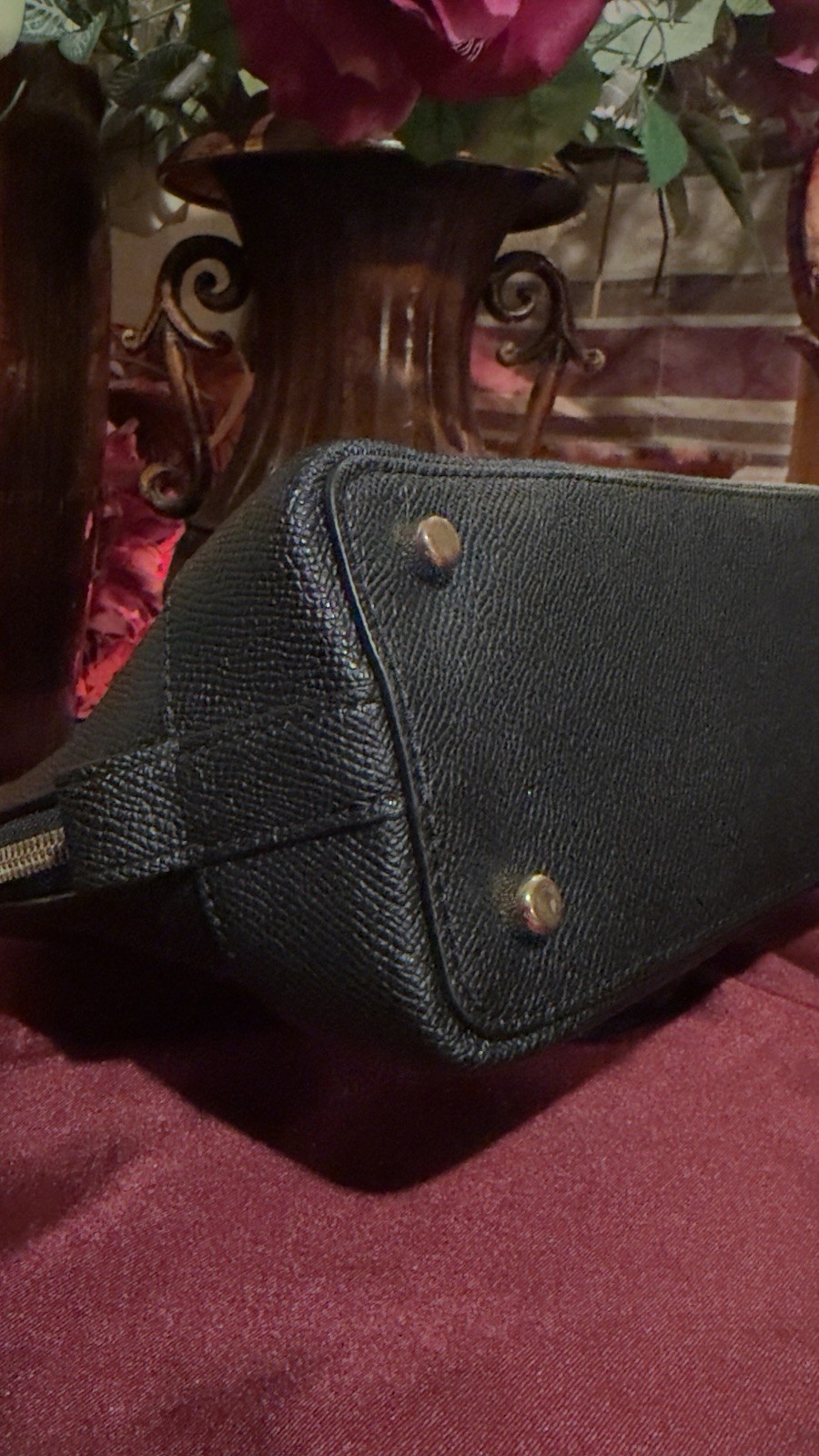 Small Coach Black Crossgrain Leather SIERRA Satchel Hand Bag Tote
