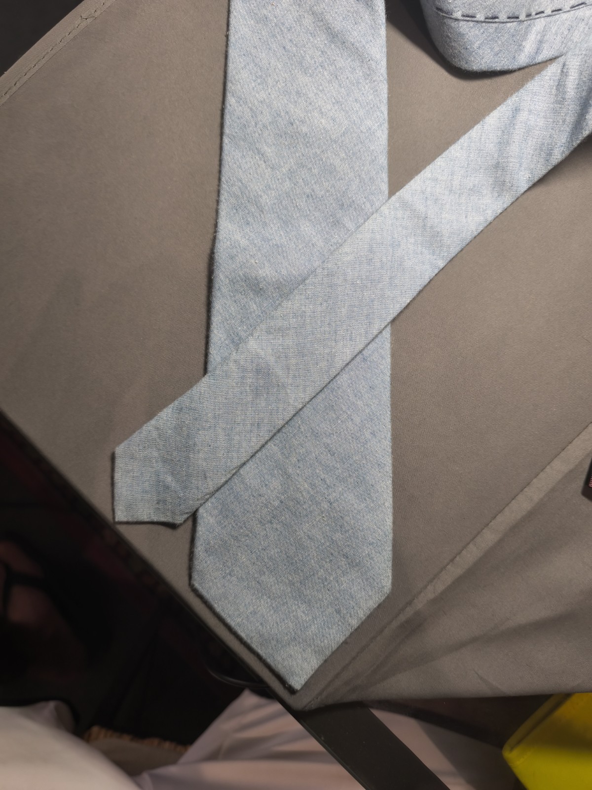 A. Di Capua Napoli – Solid Blue Cotton Tailored Tie