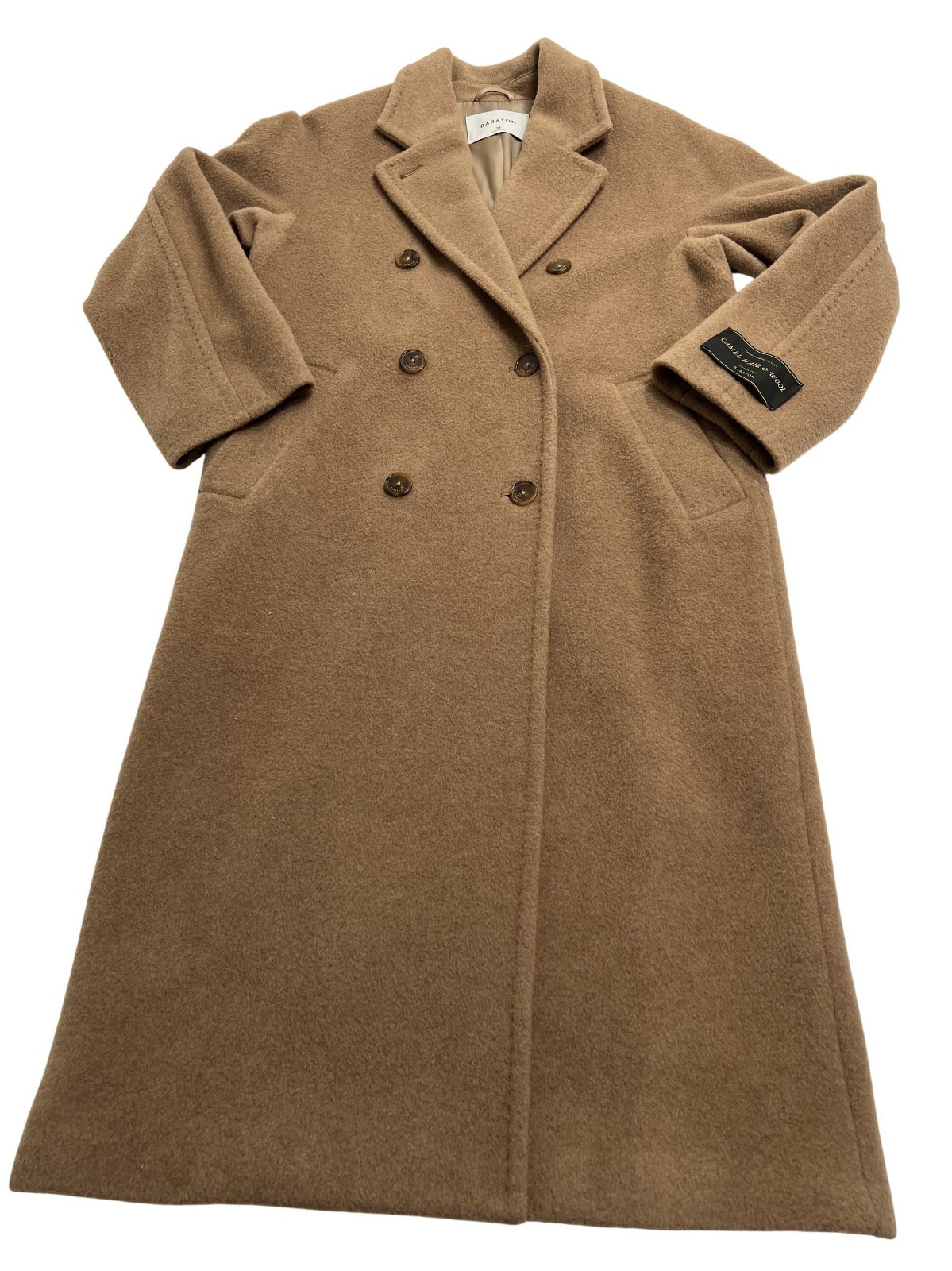 with tags Aritzia Babaton The Ceremony Coat in Re Camel Wool Cocoa Sand G2U