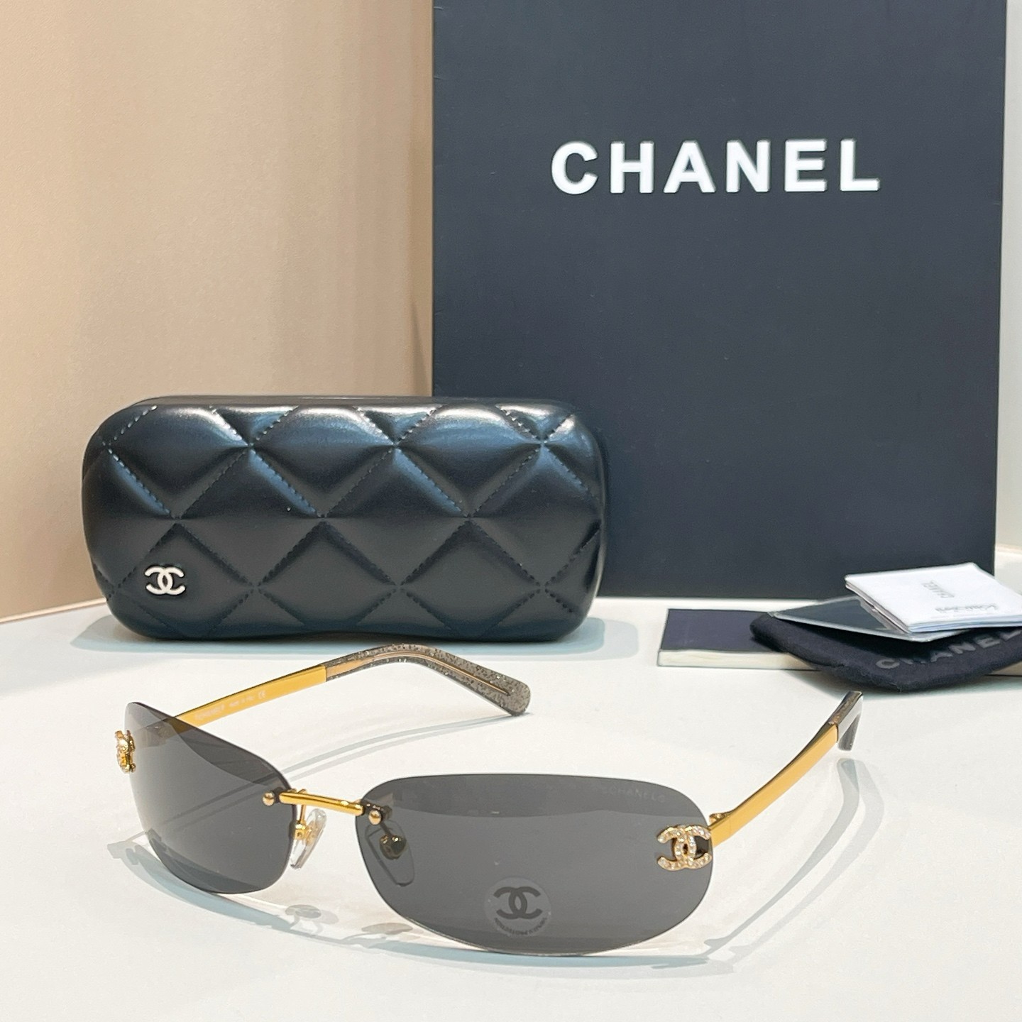 Chanel A71560 Shield Rimless Sunglasses 68-16-145 Unisex