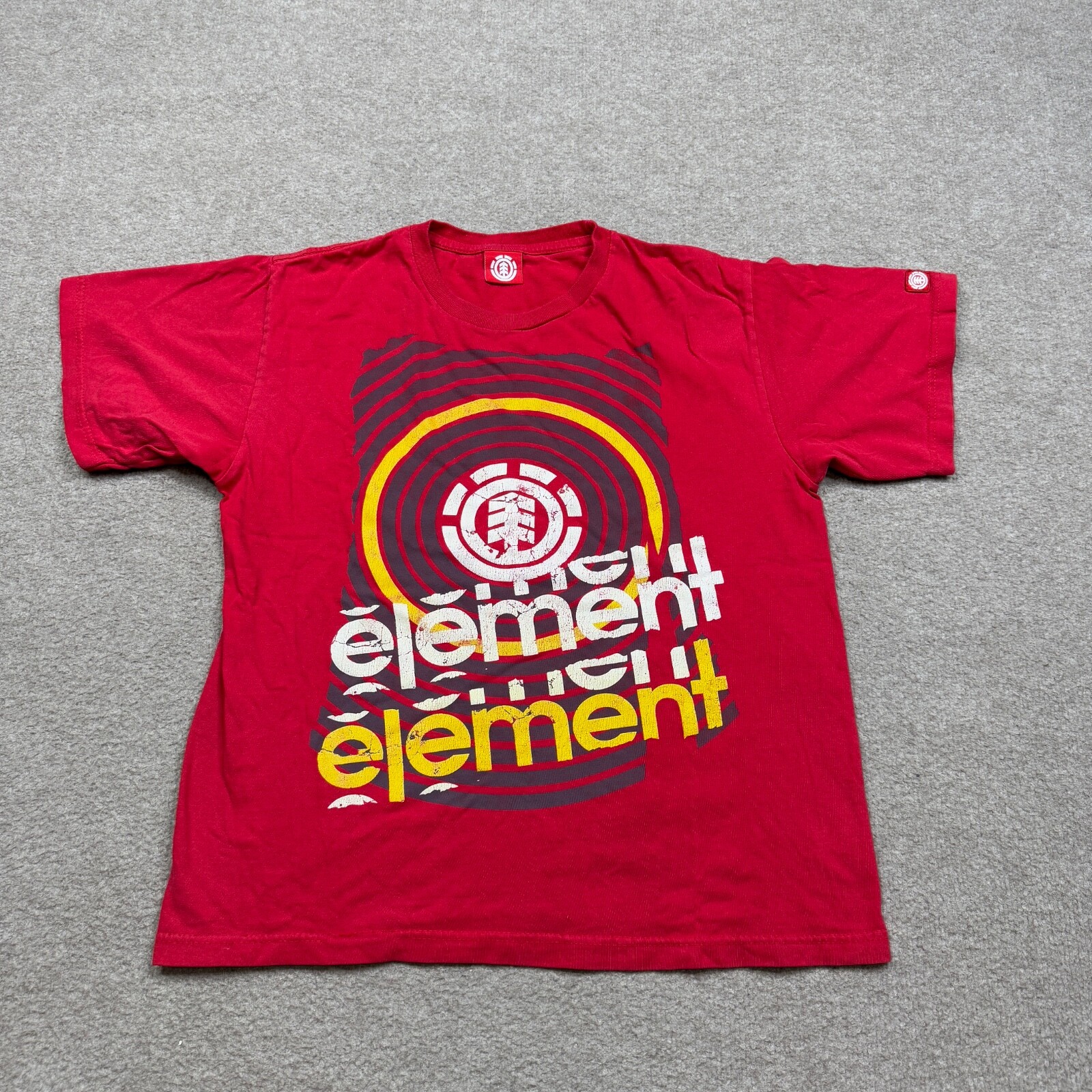 Vintage Element Skateboarding YOUTH Size XL Extra Large Red Short Sleeve Y2K Boy