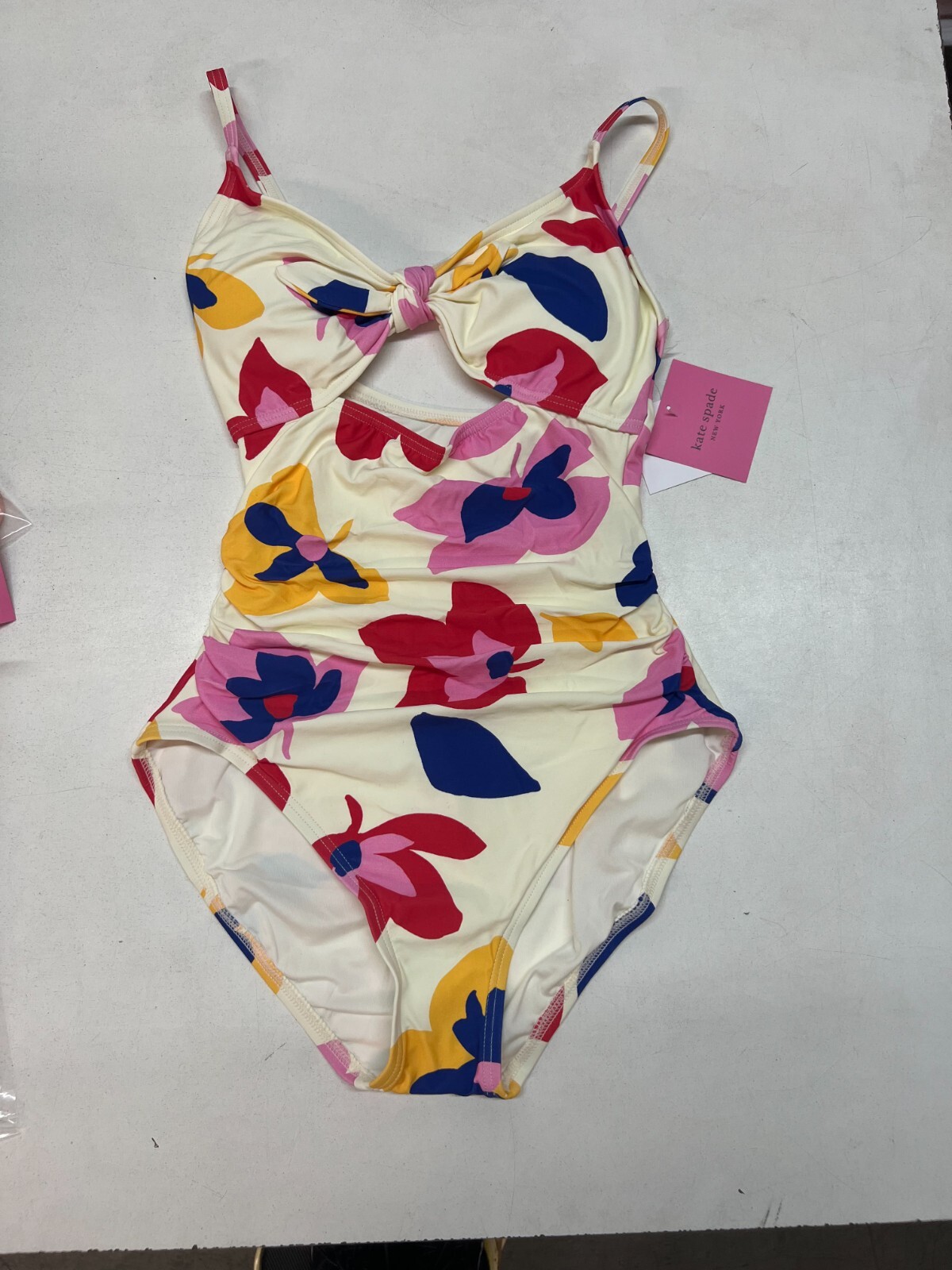 Kate Spade One Piece Bathing Suit Size S Style Ivory with Peekaboo Hole