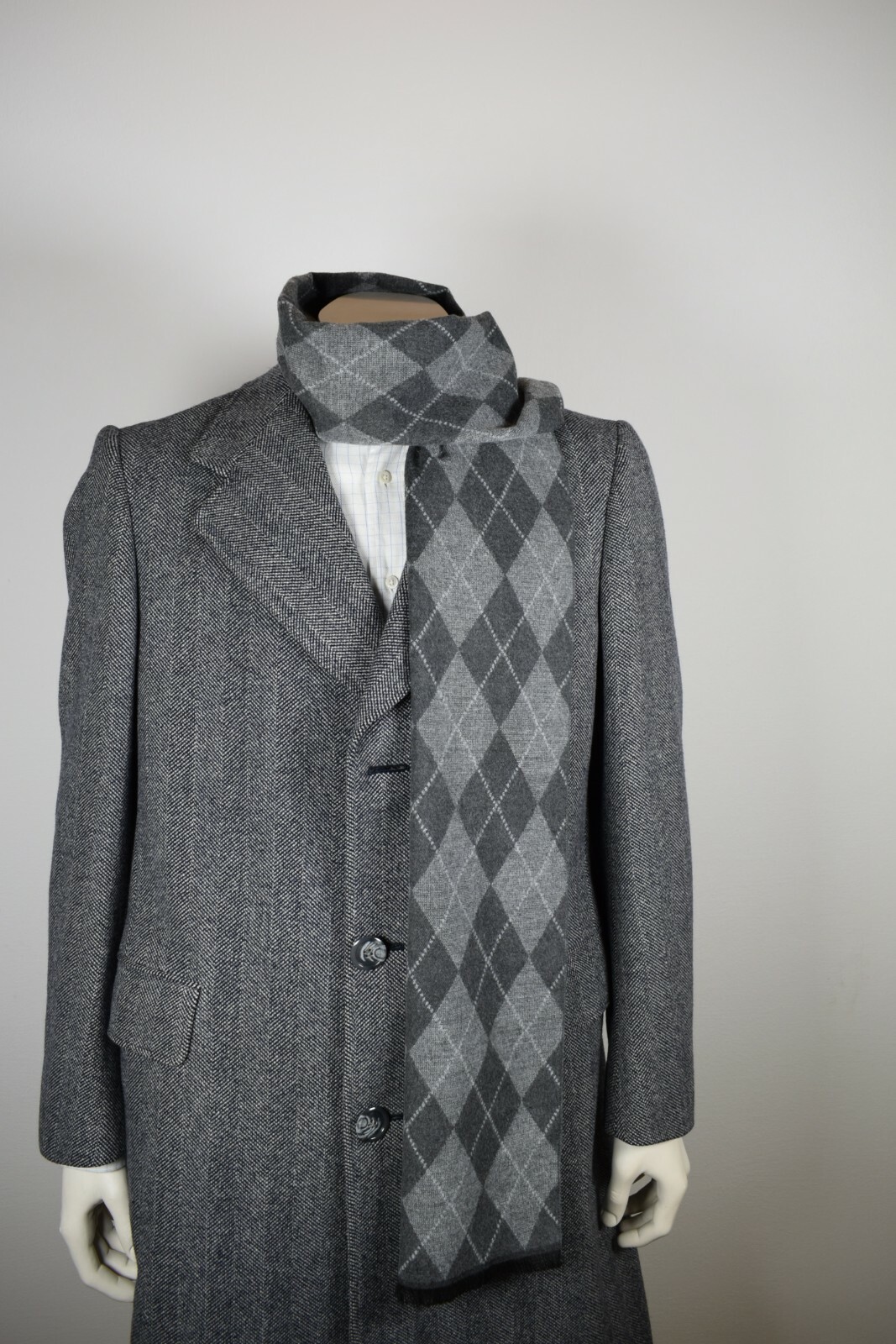 SCARACCIOLO NAPLES SCARF, WOOL & CASHMERE, GREY, UNISEX, ITALIAN TAILORING