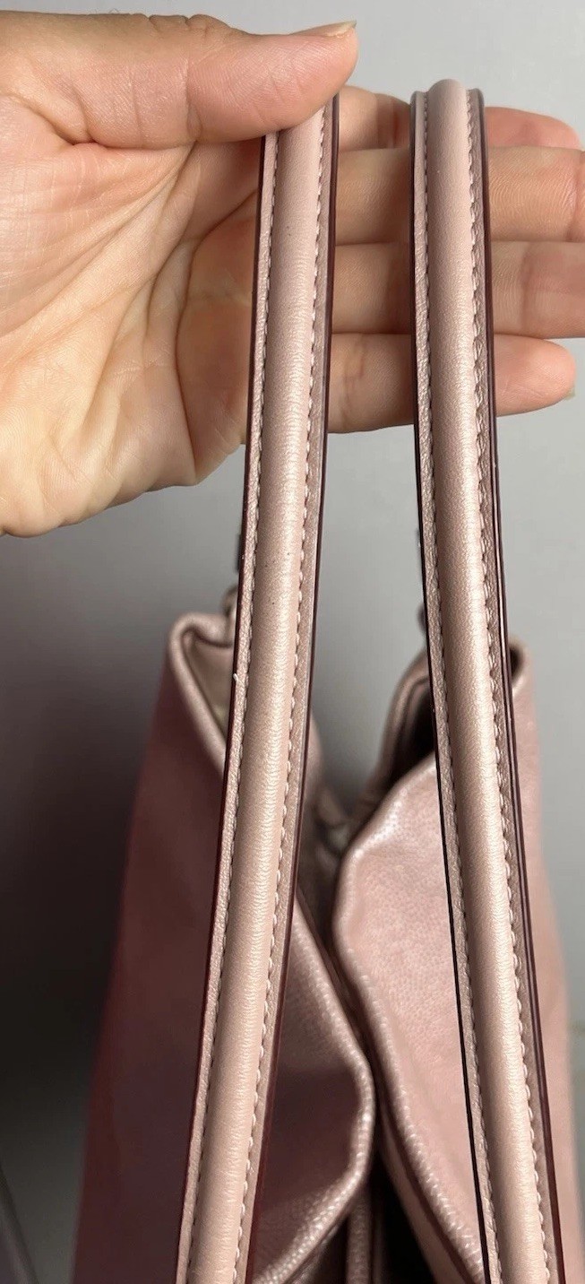 Coach F35211 Phoebe Madison Studded Caviar Pink Leather Shoulder Bag Tuberose