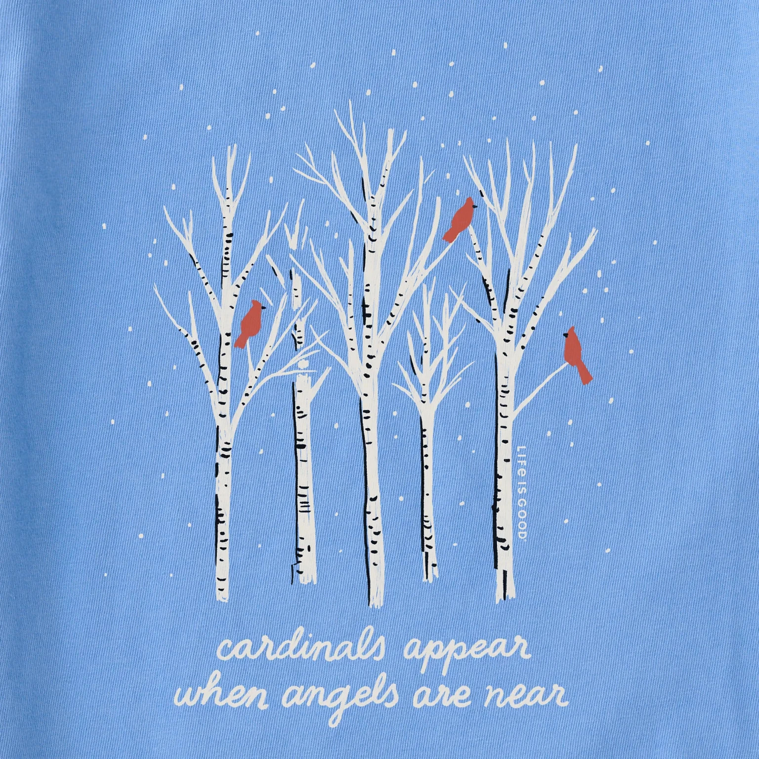 Life Is Good LS Shirt Crusher Tee CARDINALS APPEAR BIRCH TREES 51in Womens XXL