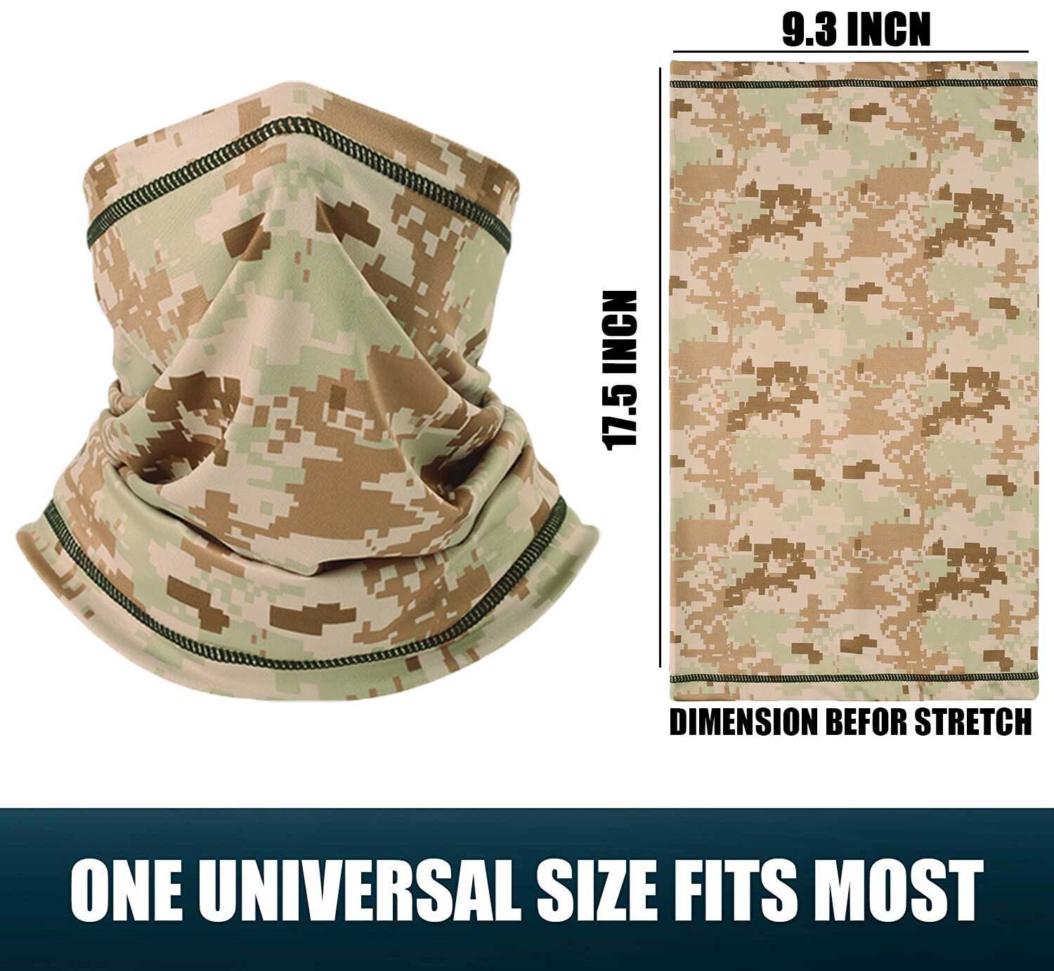 Camo Tactical Neck Gaiter Face Mask Scarf Breathable Bandana Cover Headwear US