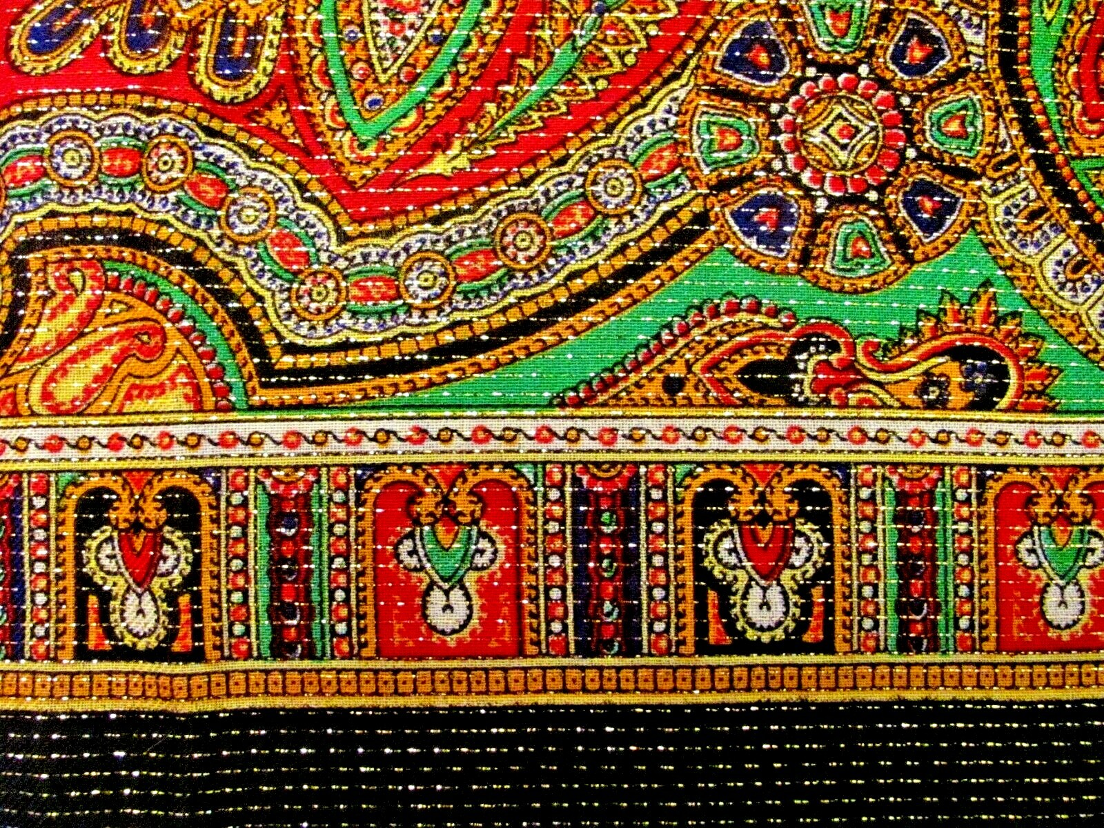 HAND SCREEN PRINTED JAPAN PAISLEY MULTI-COLORED 100% WOOL SCARF 31″ X 30 NWOT