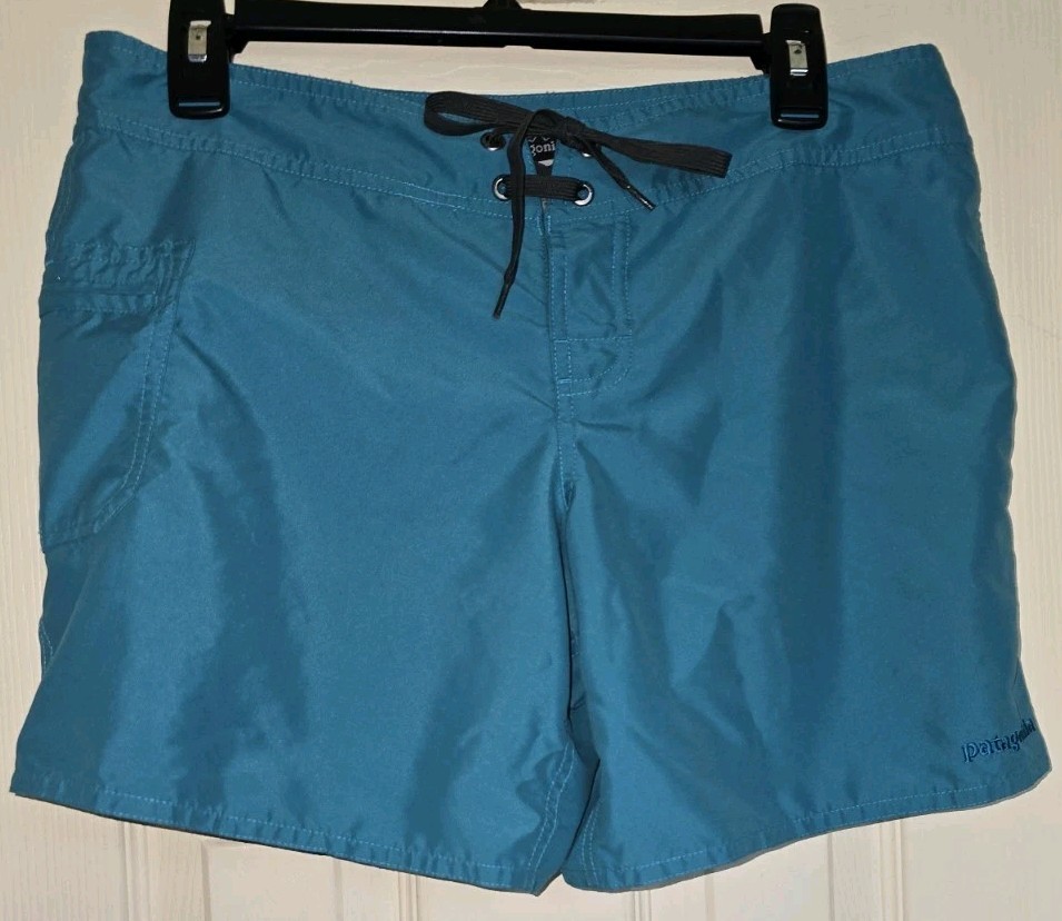 Patagonia Snap & Lace Up Tie Waist 5.5″ Shorts TEAL (Women’s Size 8) PRE-OWNED
