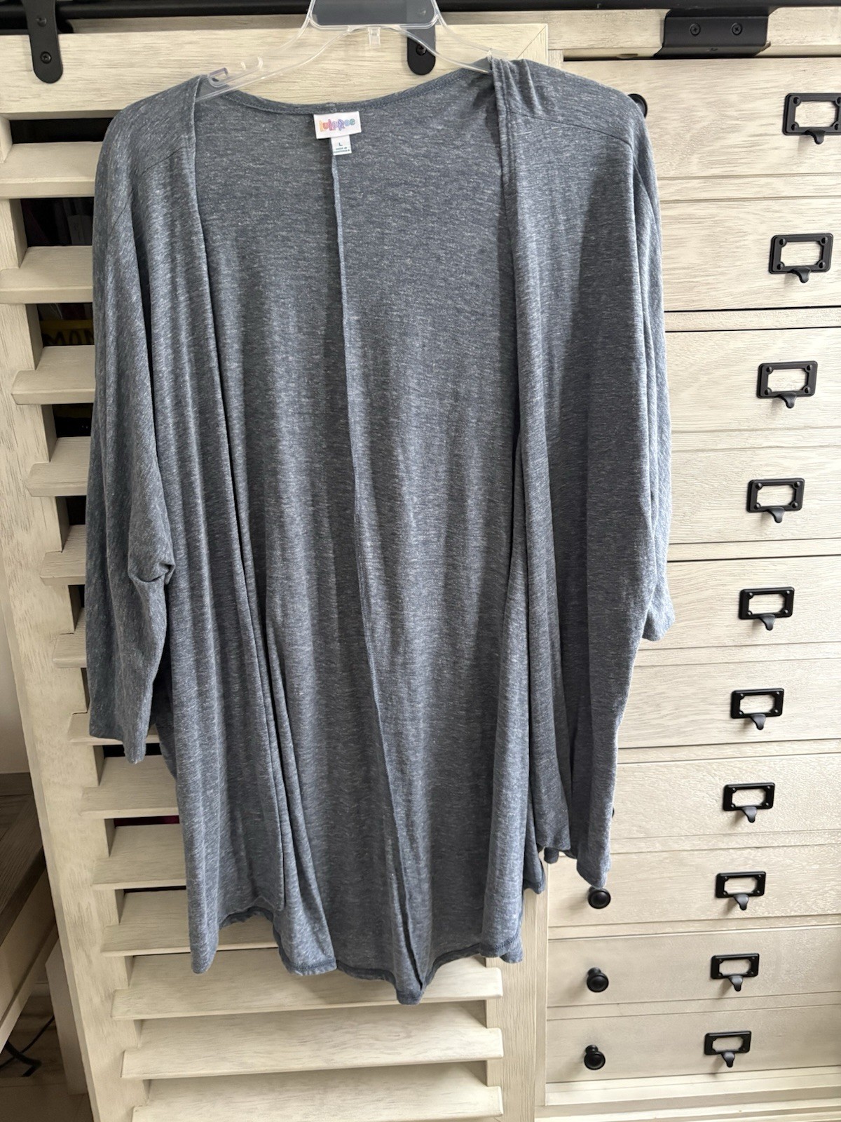 LuLaRoe Grey L Lindsey Cardigan New Without Tags