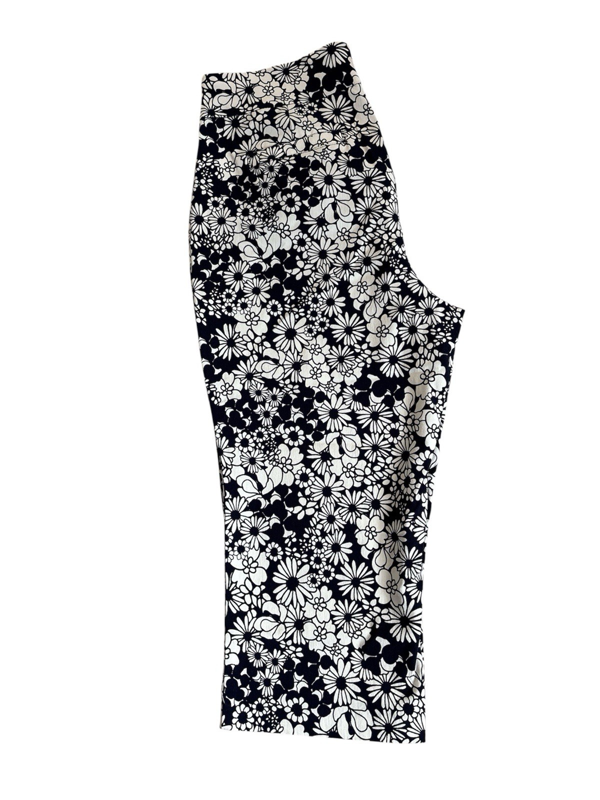 Kim Rogers Navy & WhiteFloral Cropped Pants Sz/18WNWOT