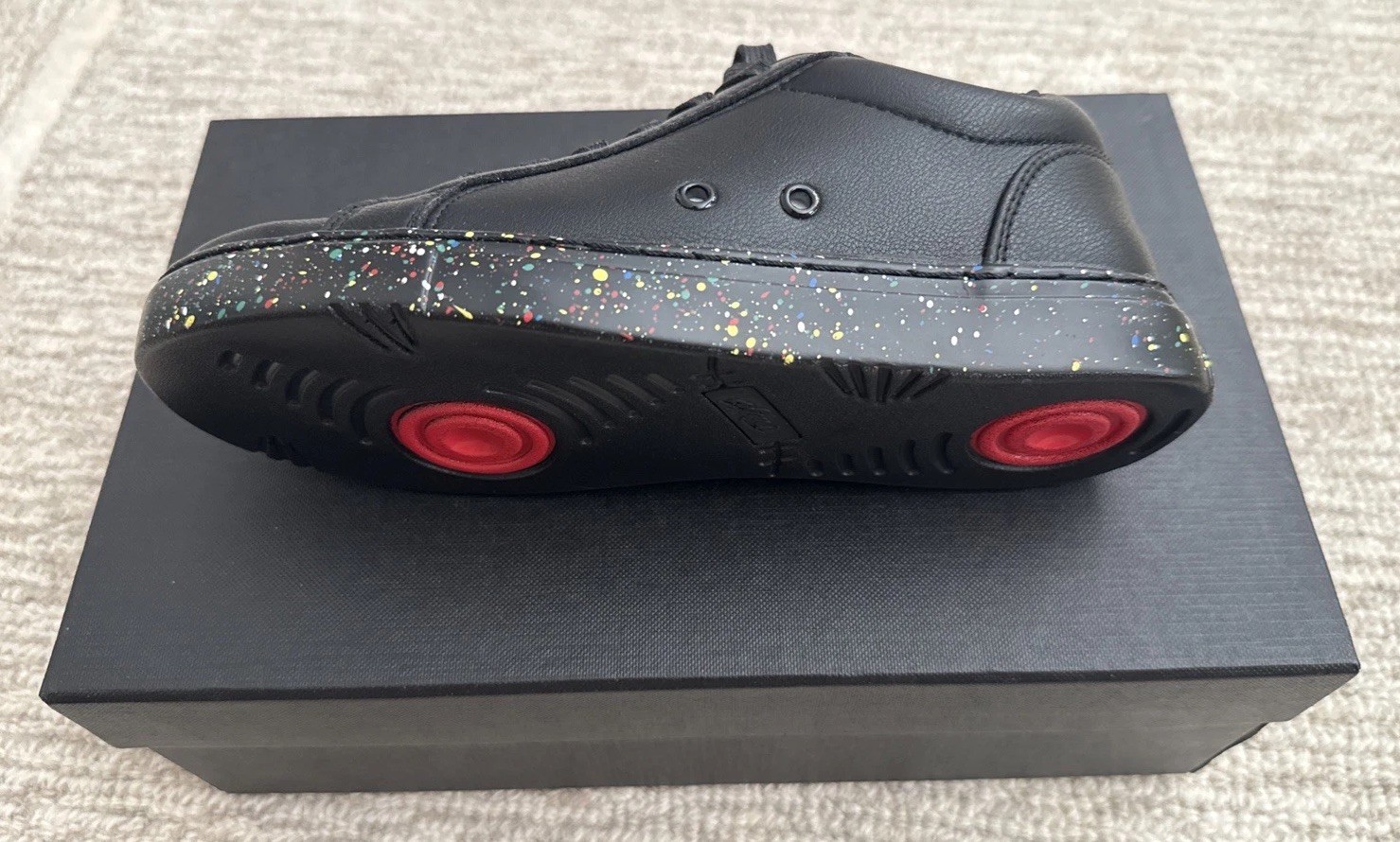 Fuego Low Top Lightweight Dance Sneakers, Size 4Y / 4 M / 5 W US, Black Splatter