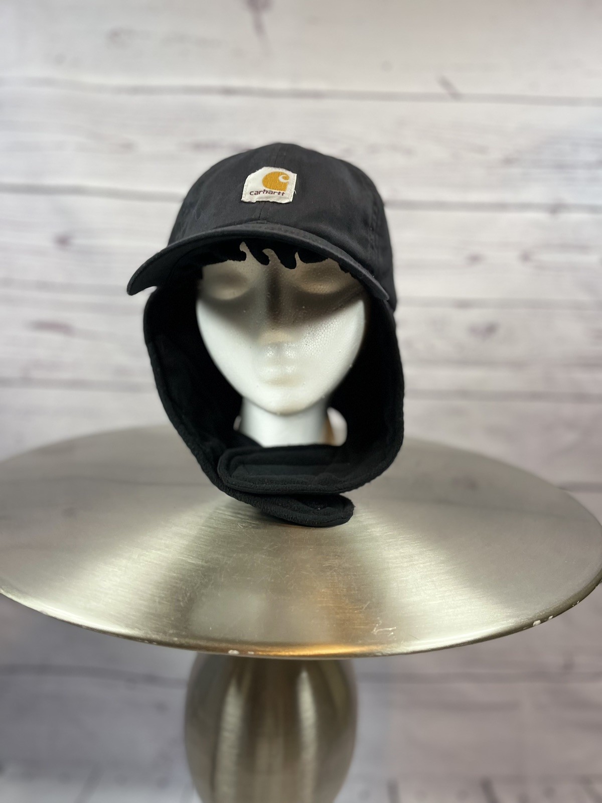 Carhartt Insulated Five Panel Ear Flap Trapper Hat Black L/XL Winter Cap