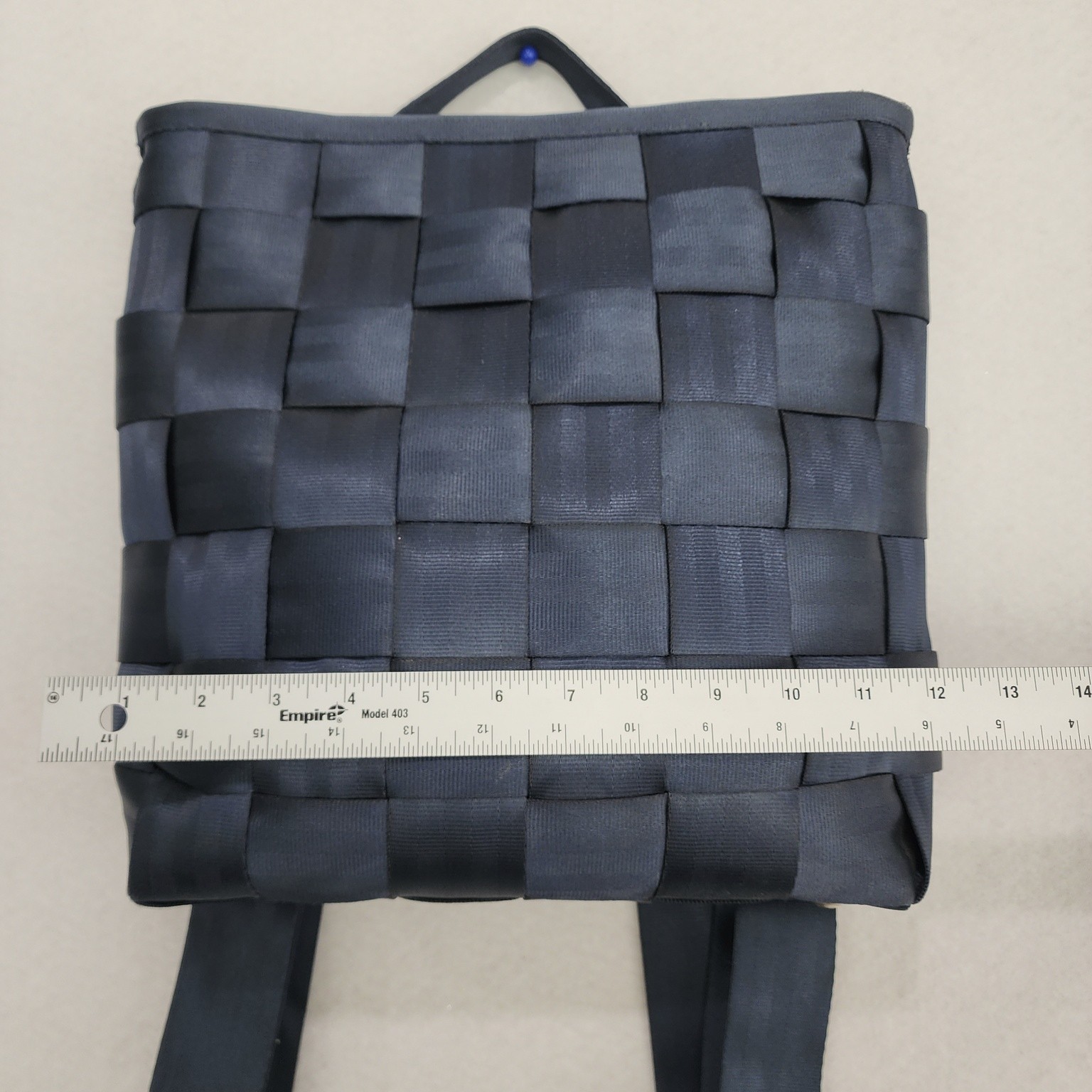 Harveys Backpack Original Seatbelt Blue Woven Inner Pocket Adjustable Shoulder