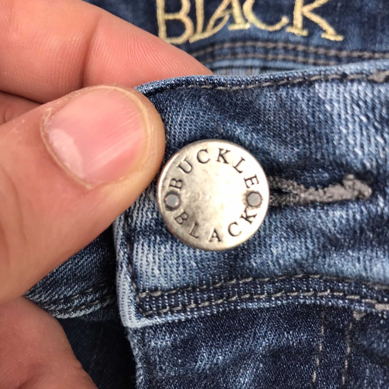 Buckle Black Jeans Mens 30 (33×31) Fit No 76 Skinny Mid Rise Stretch Denim