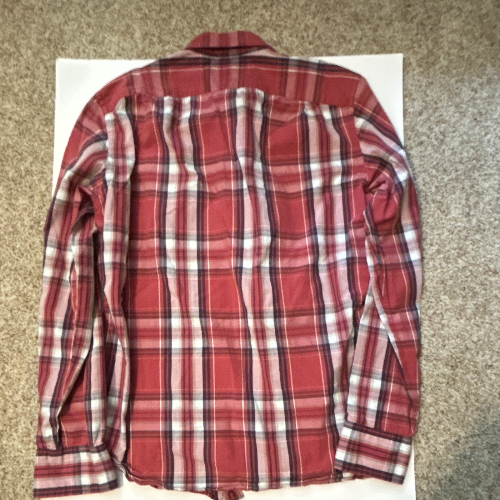 J.Crew Slim Fit Men’s S Red White Blue Plaid Cotton Button-Up Long Sleeve