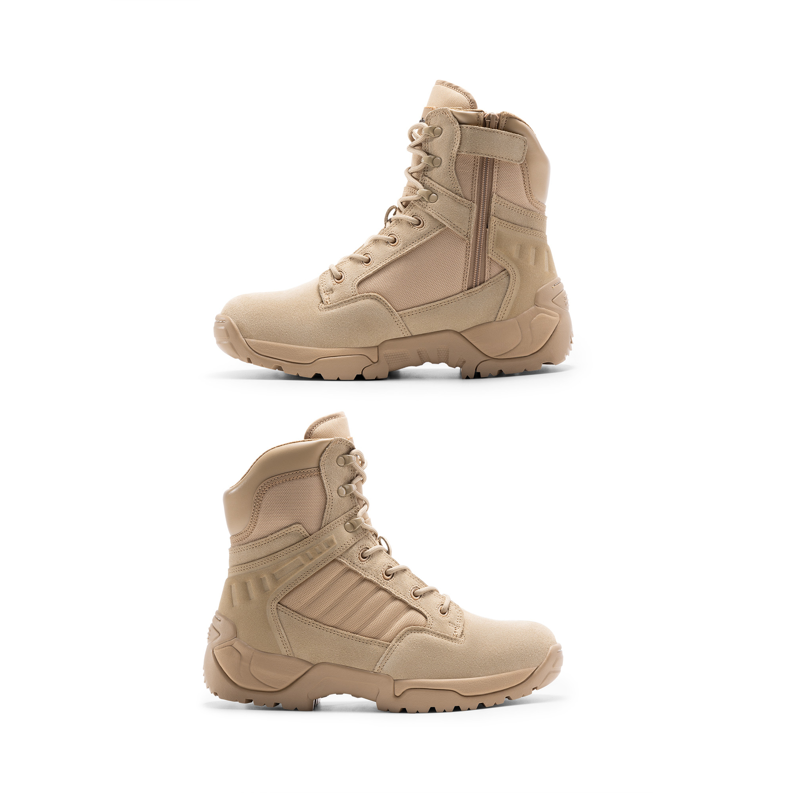 Men’s Military Combat Boots Tactical Work Boots Outdoor Side Zipper Shoes
