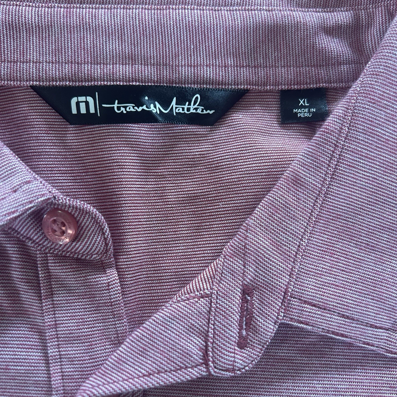 TravisMathew Light Red / Mauve Pink Golf Polo Shirt Men’s Size XL Pima Cotton