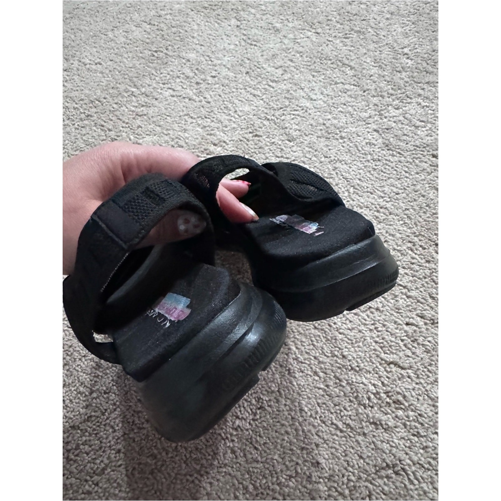 Skechers Memory Foam Footbed Flex Style Black Mesh Slip On Sandals Womens Size 8