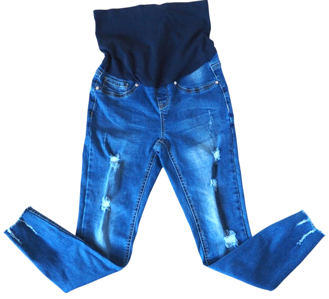 Blue Savvy Maternity Women’s Distressed Skinny Jeans Size S