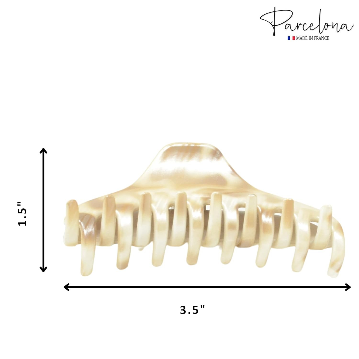 Parcelona French Boss Thin 3 1/2″ Medium Celluloid Jaw Hair Claw for Women