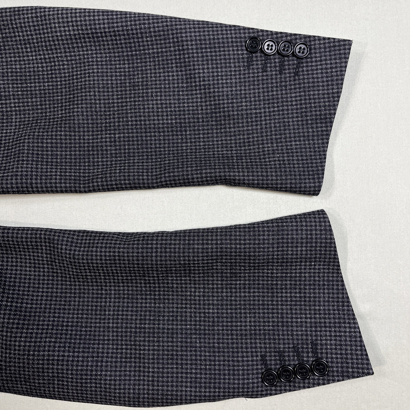 Canali Mens Wool Micro Check Textured Weave Black Blazer Jacket EU 50 /US 40R