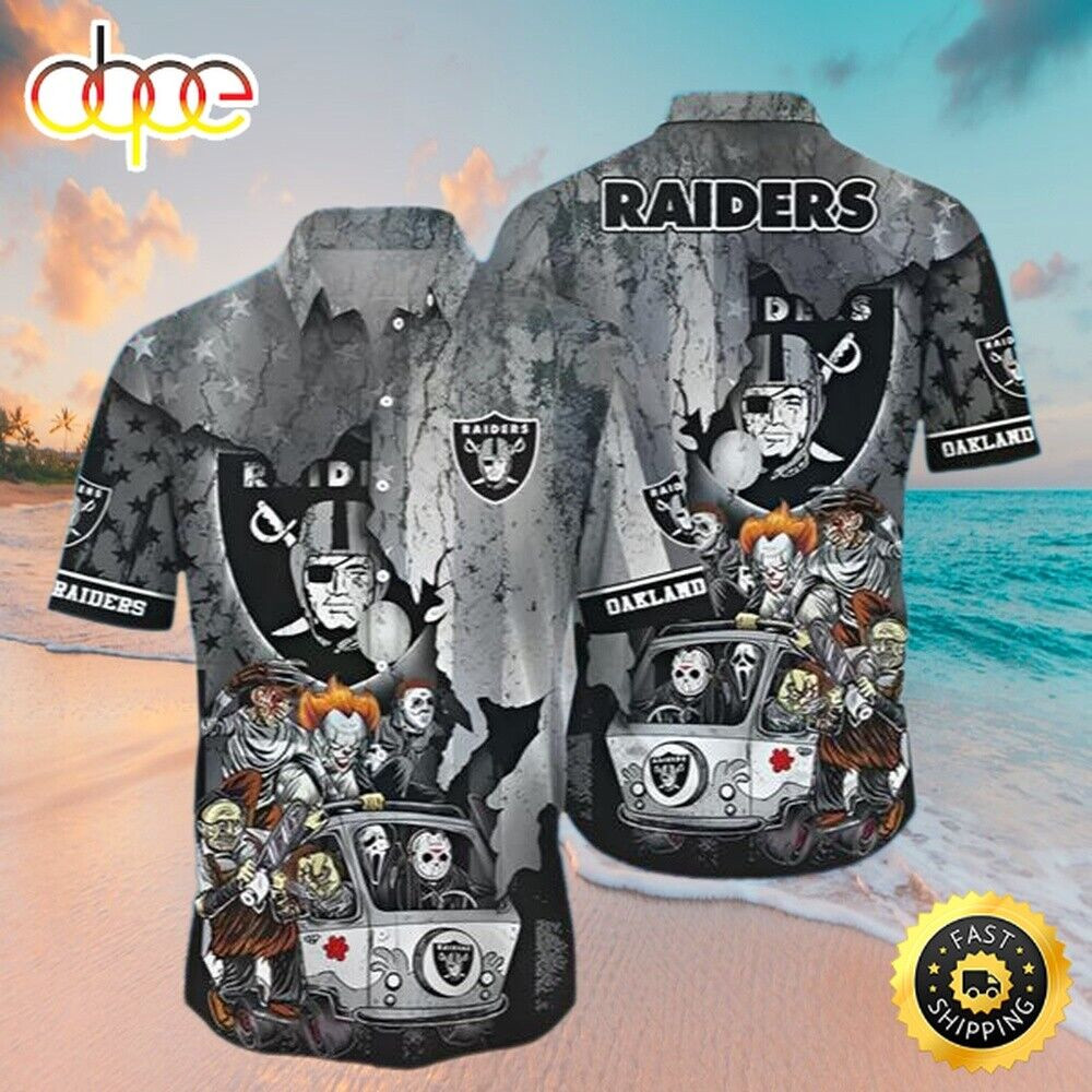 Halloween Las Vegas Raiders Hawaiian Shirt, Casual Shirt For Men