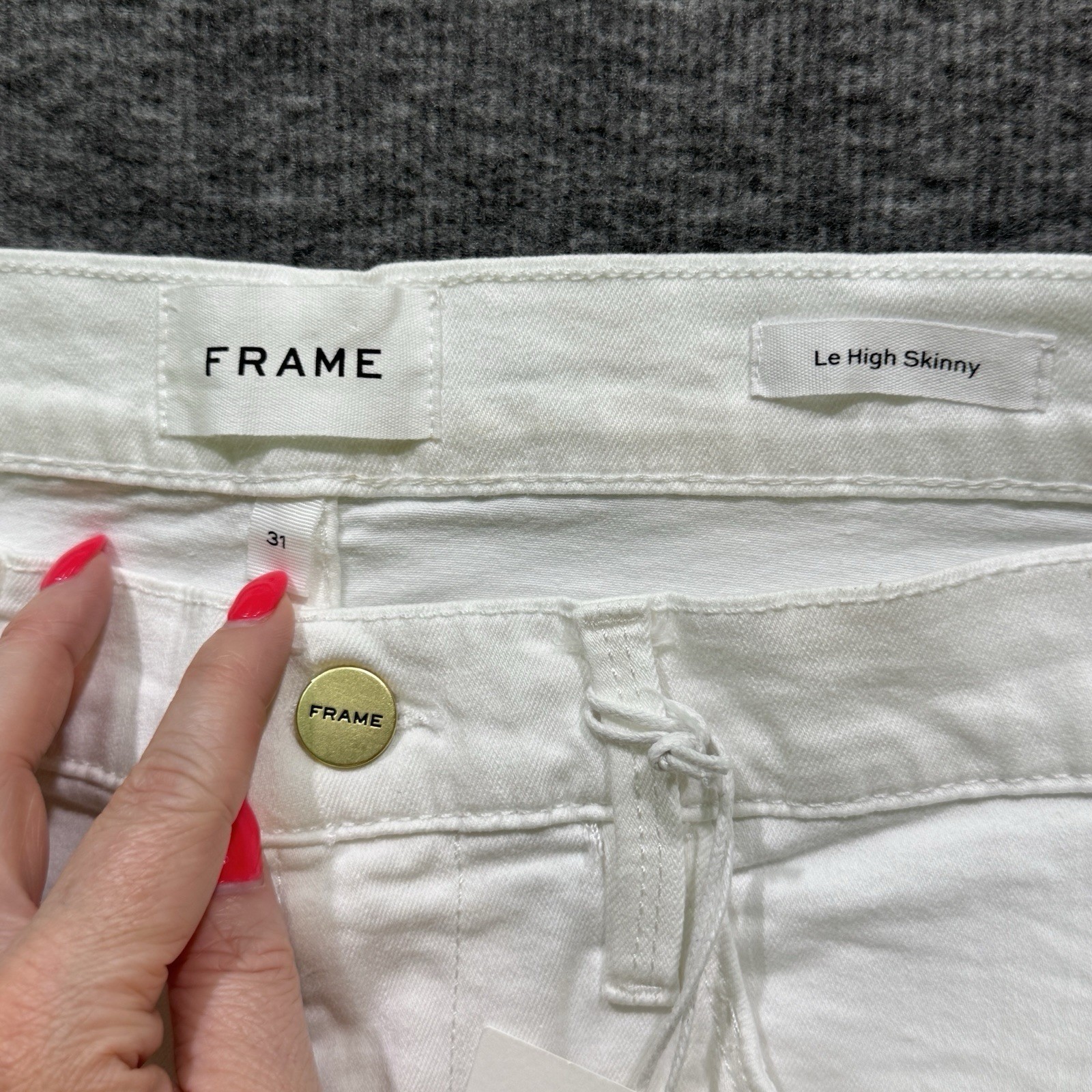 NWT FRAME Le High Skinny Blanc High Rise White Denim Ankle Jeans Women’s 31/12