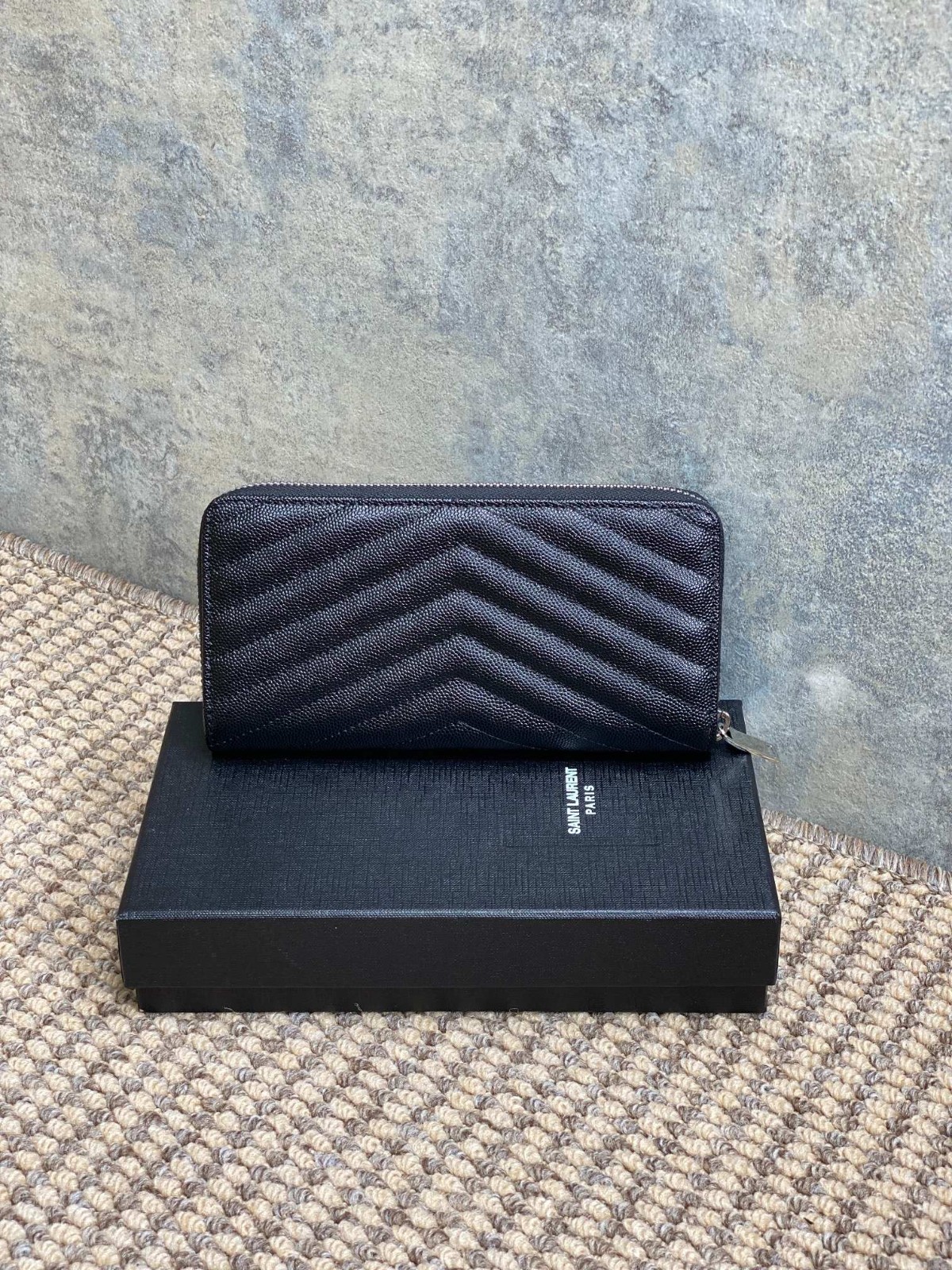 Saint Laurent Cassandre Matelassé Zip Around Long Wallet | 19cm × 9.5cm × 2.5cm