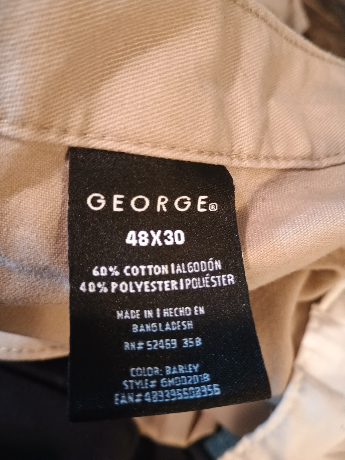 George Barley Pleated Front Cotton Blend Chinos Mens Pants 48×30 (#2)