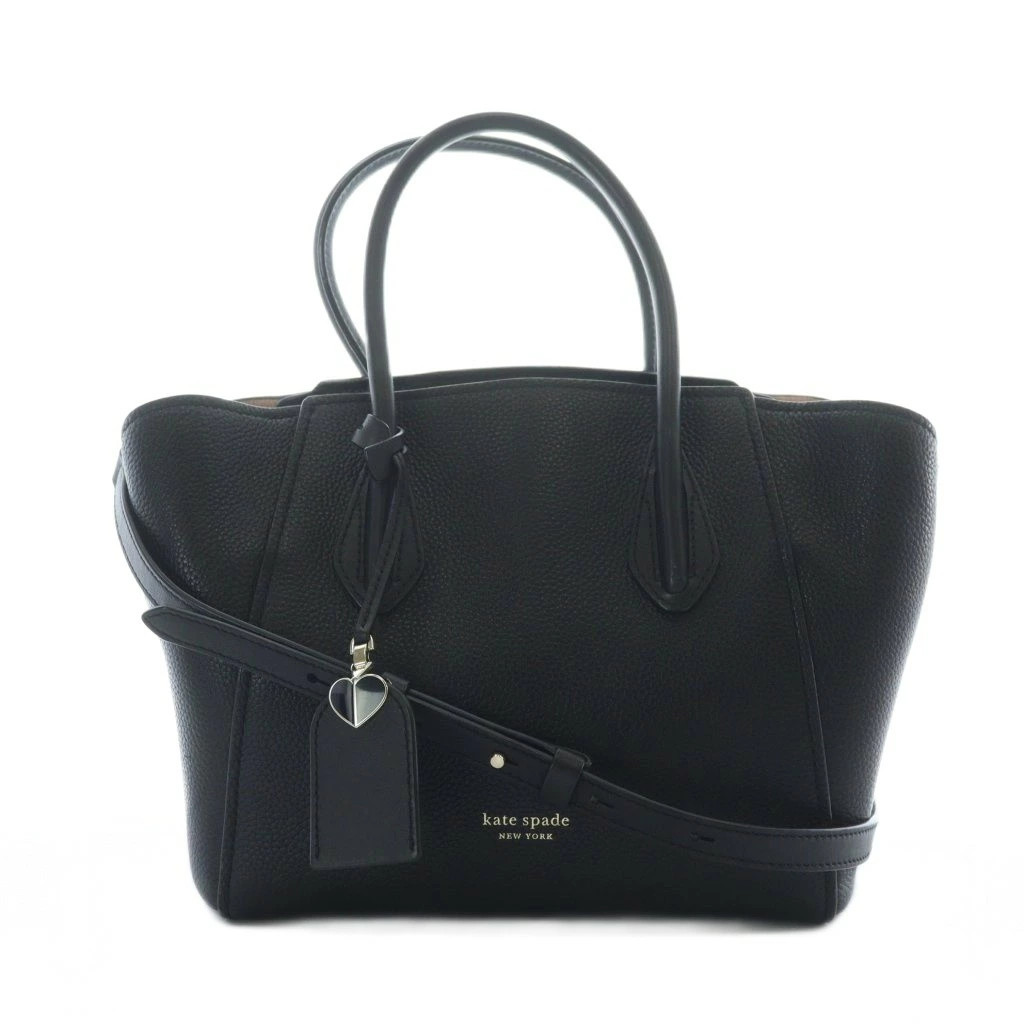 Used Kate Spade KATE SPADE 2way Handbag Shoulder Black Charm Included Grain Proc