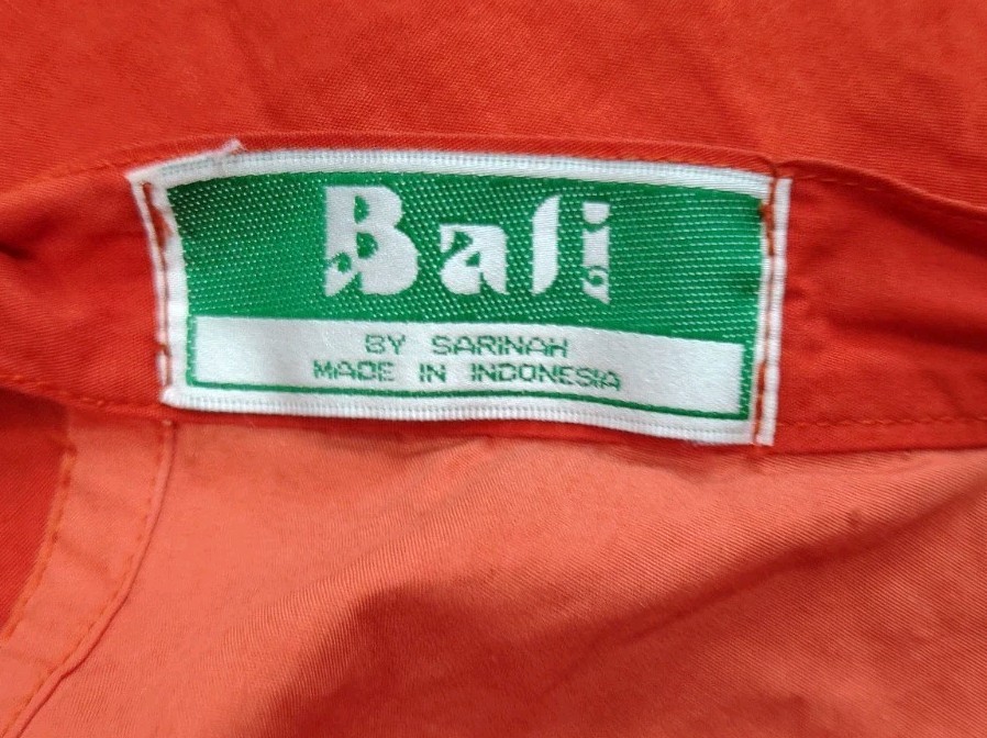 Vintage 70s Bali by Sarinah Batik Wrap Maxi Skirt – Orange Tropical Hibiscus