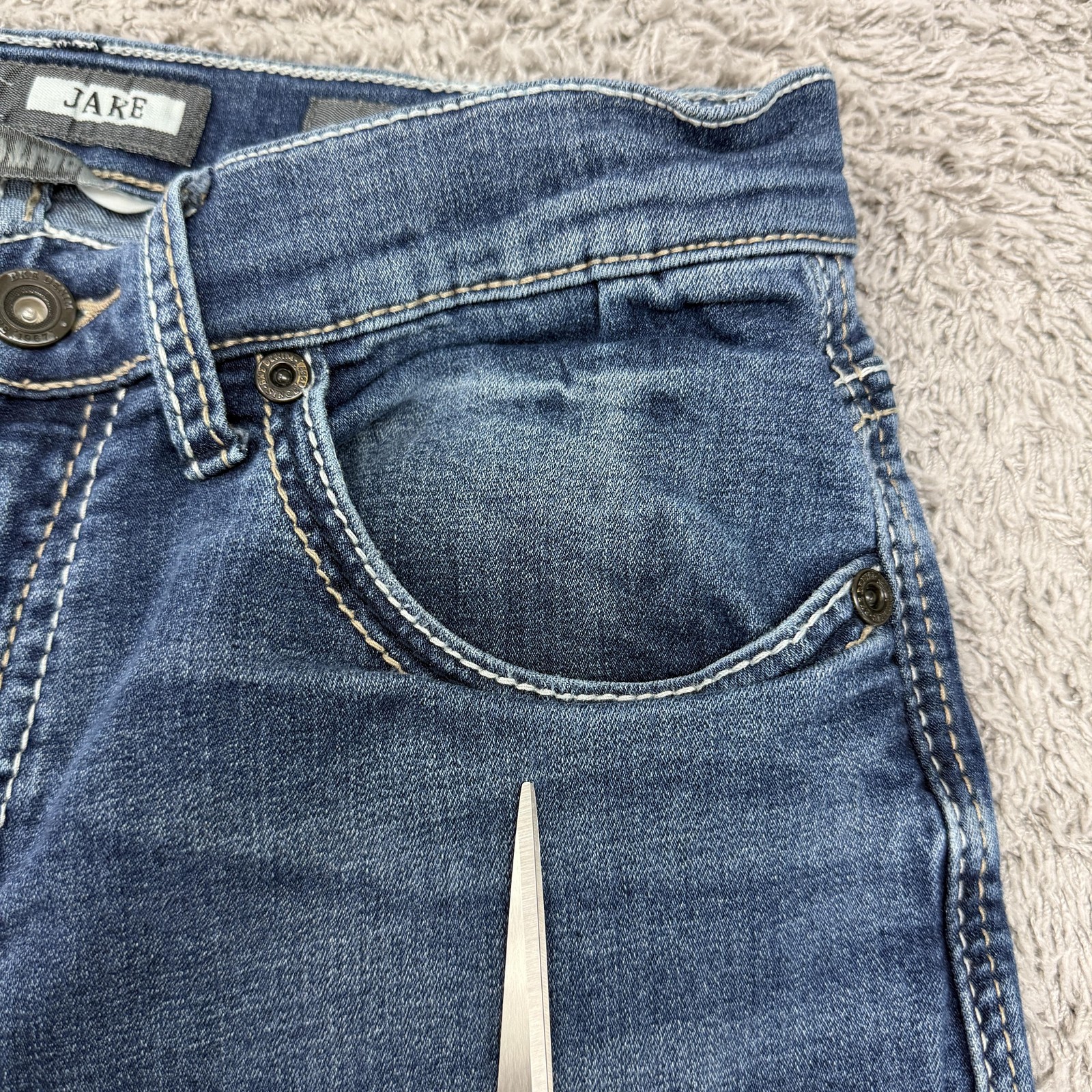 BKE Jake Bootleg Jeans Mens 30×31 Blue Medium Wash Denim Regular Bootcut Stretch