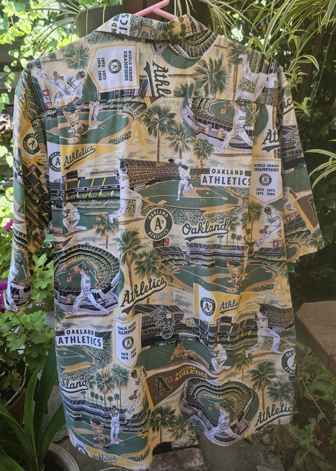 Reyn Spooner Oakland A’s Athletics MLB Baseball Hawaiian XL Shirt 100% Cotton
