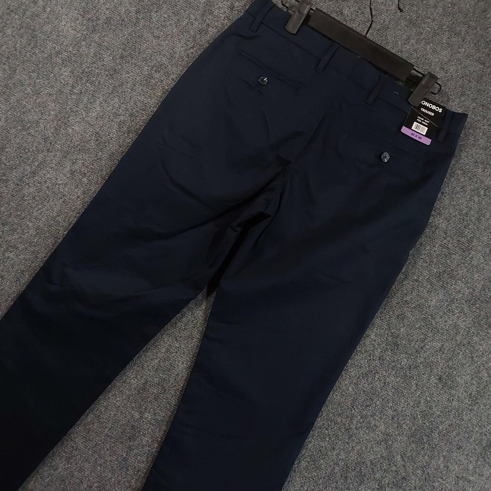 NEW Bonobos Pants Mens 30×30 Navy Chino Trouser 98% Cotton 2% Spandex Stretch