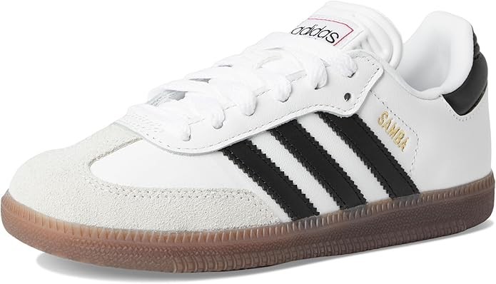 adidas Samba Indoor Sneaker, White/Black/Gum, 12.5 US Unisex Little Kid – NEW