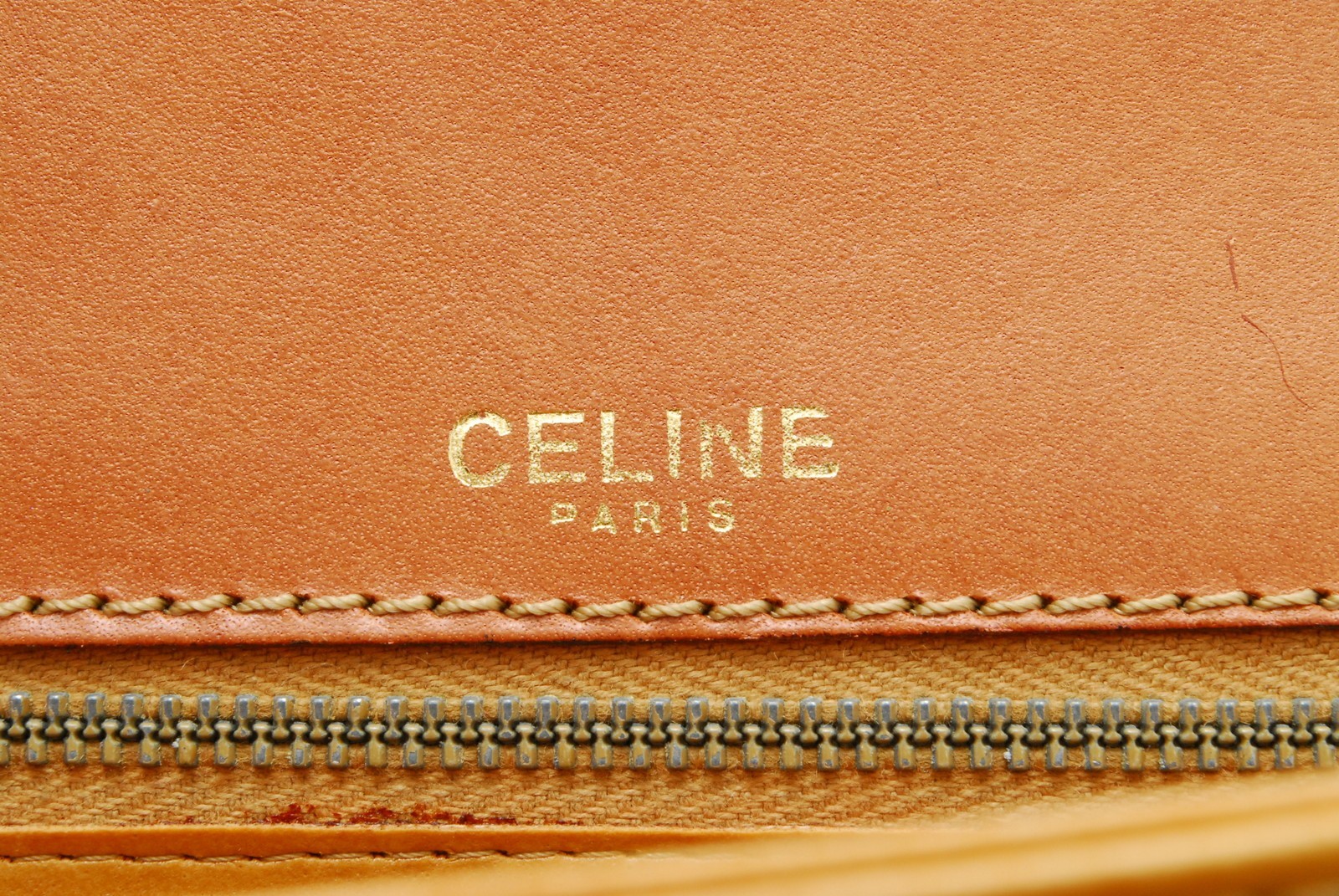 CELINE Shoulder Bag Horse Carriage Macadam PVC Leather Beige Vintage