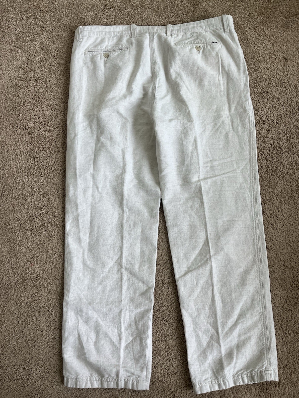 Nautica Mens Linen Pants Chino Dress Beige Tan 40×30 $75+ Casual Classic Fit