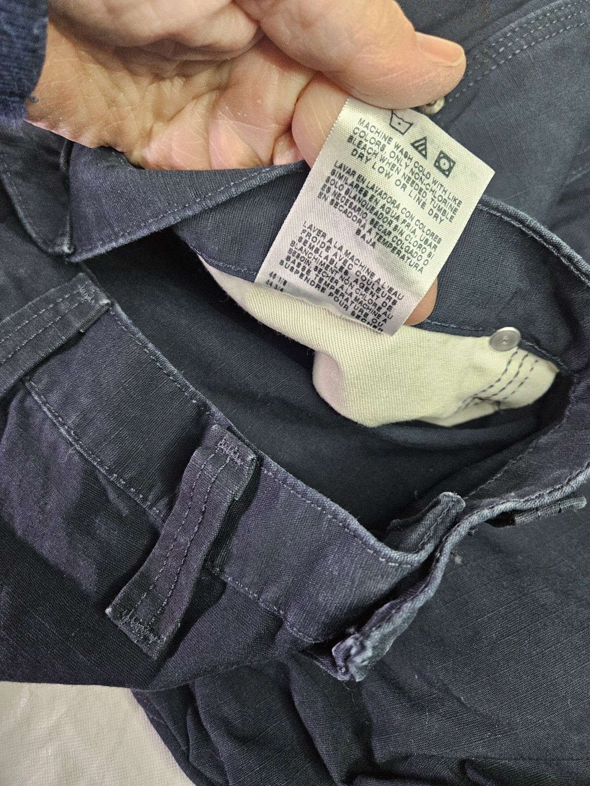 Wrangler Riggs Workwear Carpenter Short Men 44×10.5″ Blue Hammer Loop Canvas