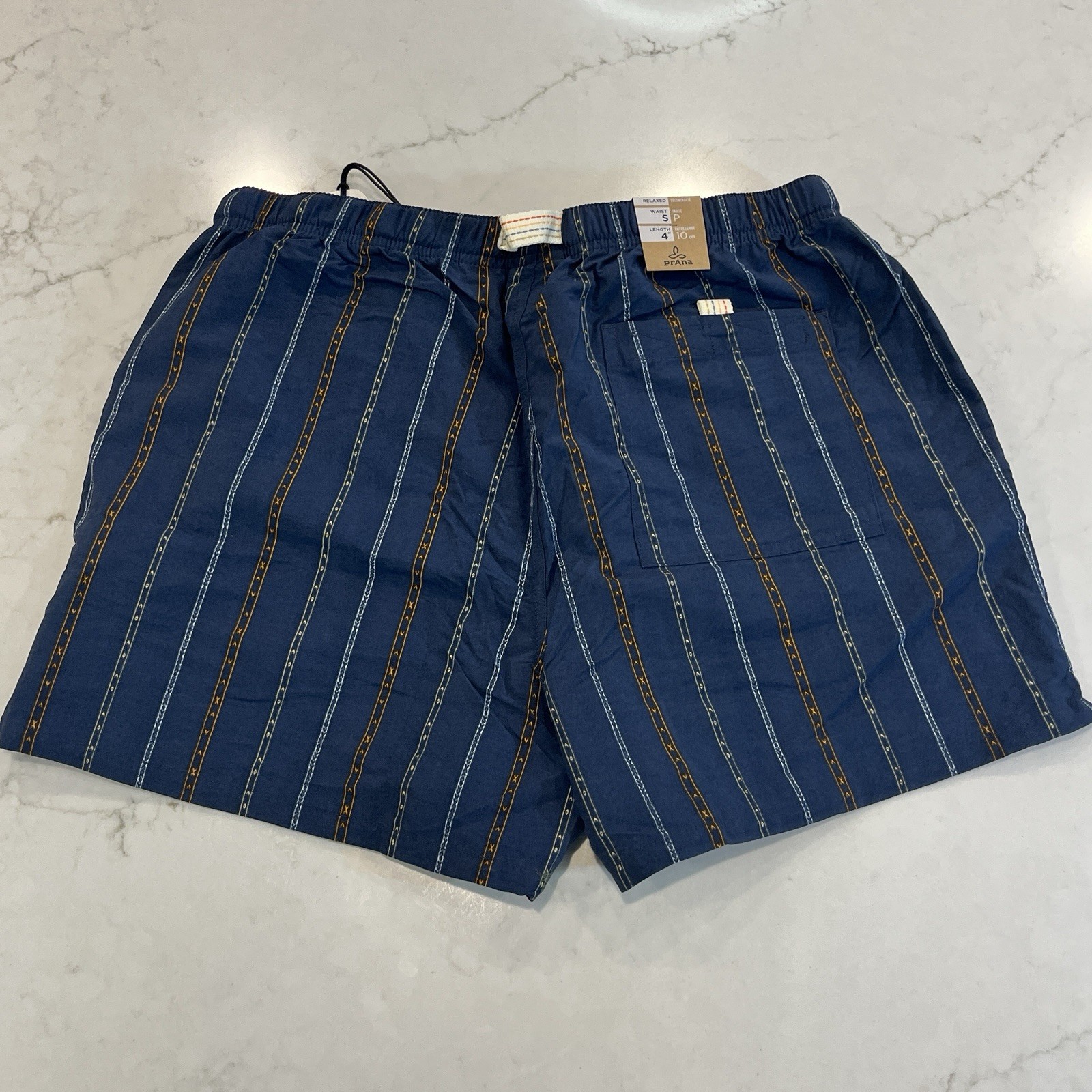 Prana NEW Unisex (M)S , (W)M x4″ Indio Heritage Short Stormy Night Blue Gorpcore