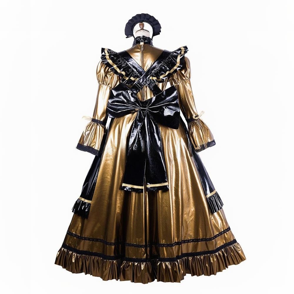Gothic Lolita Girl Maid Sissy Lockable PVC Dress cosplay costumes Tailor-made