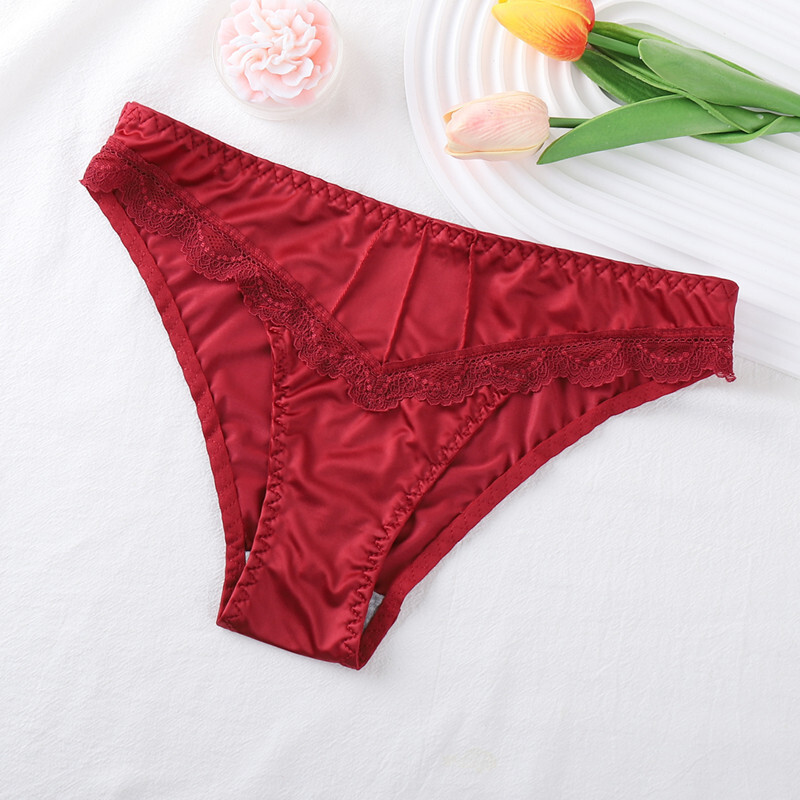 5 Packs Lot Sexy Womens Satin Panties Thongs High Leg Ladies Underwear Lingeries