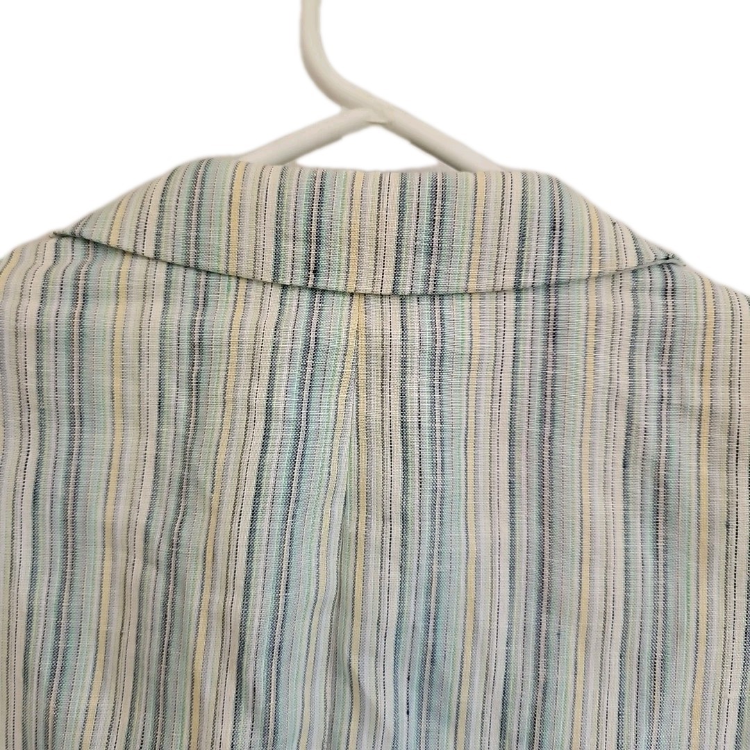 Haspel multicolor Stripe 100% Linen Sport Coat Blazer preppy ladcore. See Pics