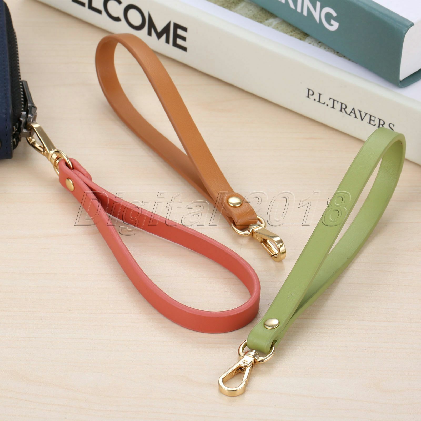 15*0.8cm Leather Short Straps Bag Accessories Wristlet Wrist Bag Strap Handle