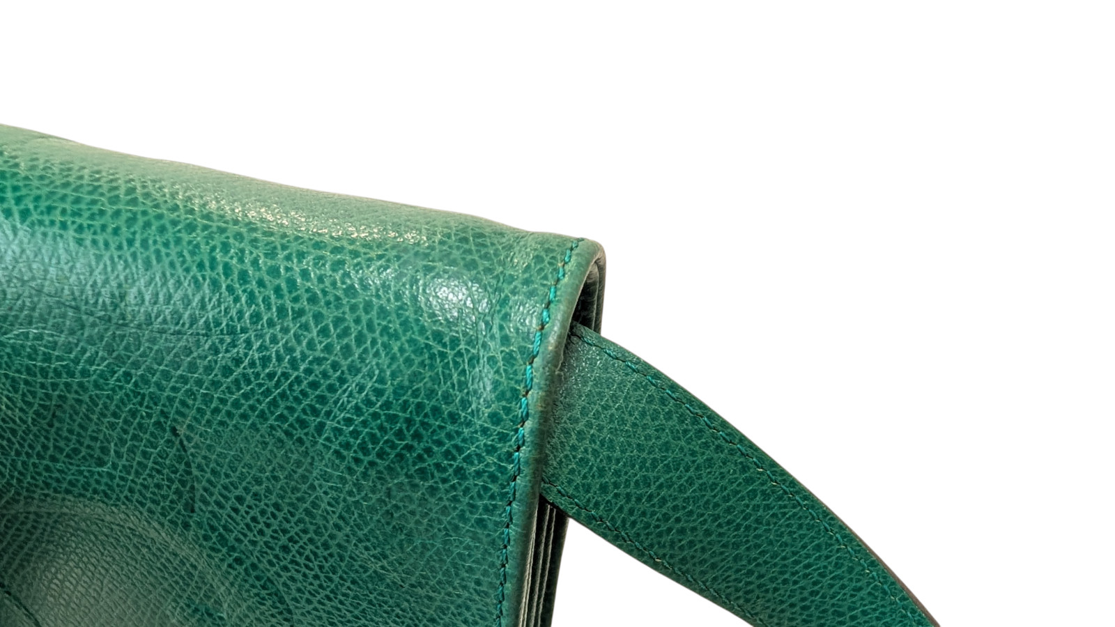 Read‼ Yves Saint Laurent Shoulder Bag Arabesque Leather Green YSL