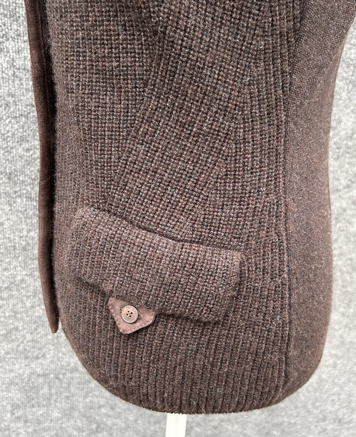 LORO PIANA Italy 100% Cashmere & Suede Goatskin Dark Brown Sweater Vest 40 Small