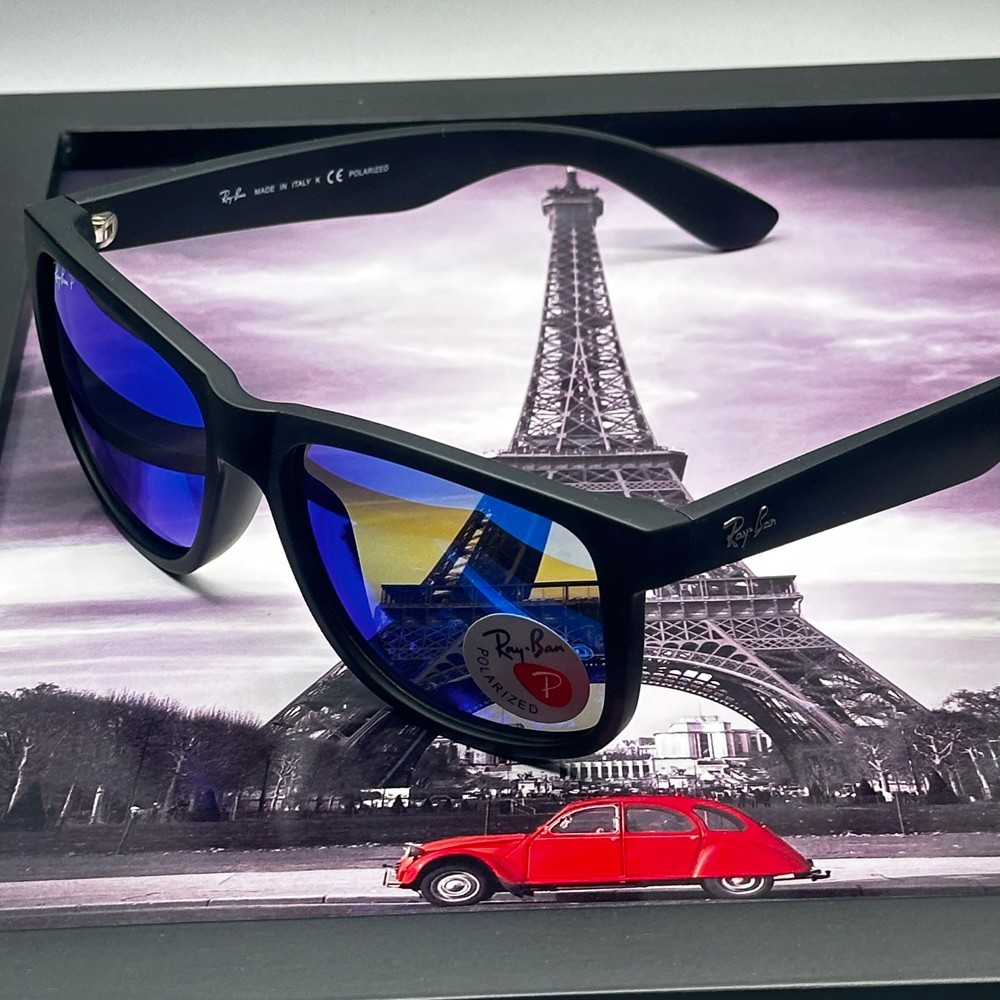 54mm Ray-Ban RB4165 622/55 Justin Black Frame Blue Polarized Sunglasses Lenses