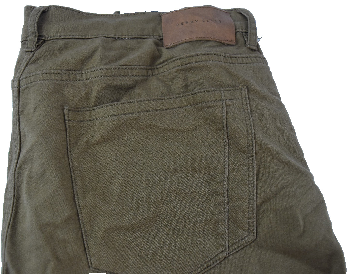 Perry Ellis Mens Chino Pants New 40X30 Brown Stretch 5 Pockets Slim Fit