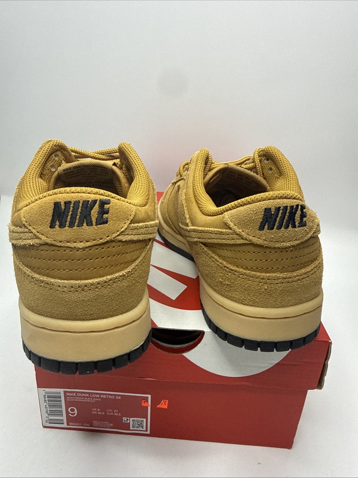 Nike Dunk Low Retro SE Shoes Wheat Black Gum IB6651-700 Men’s Size 9 Black